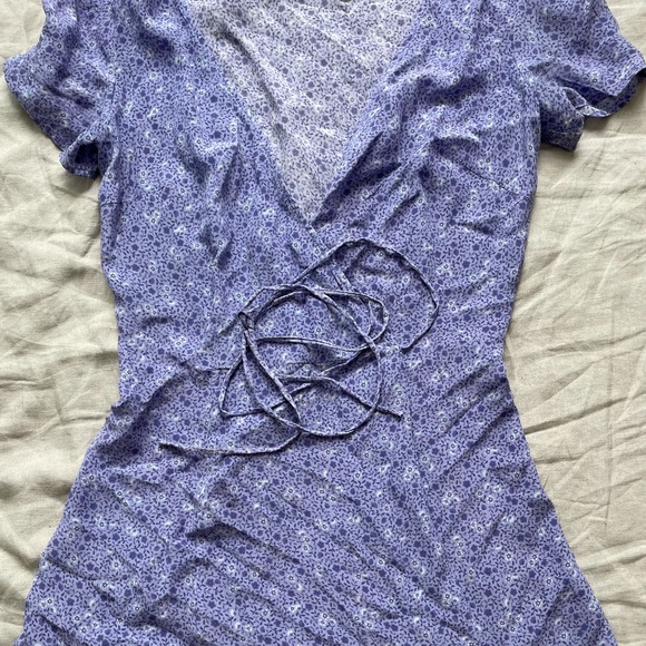 Realisation Purple Wrap Mini Dress S - Picture 2 of 11